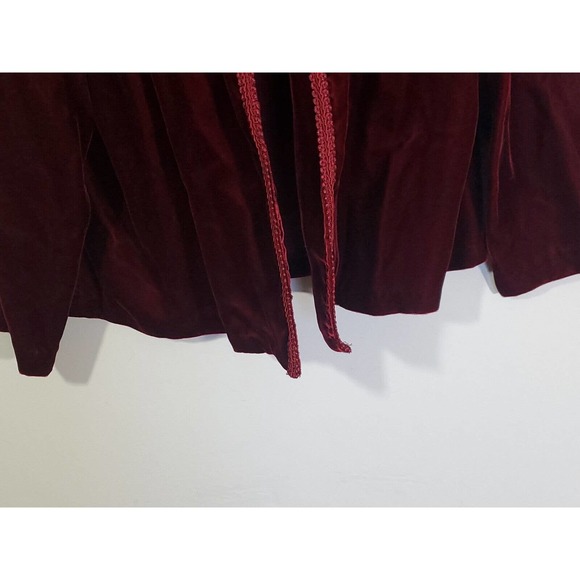 Vintage Warell Velvet 16 Open Front Burgundy Shoulder Pads Dressy Formal Jacket - Picture 5 of 9
